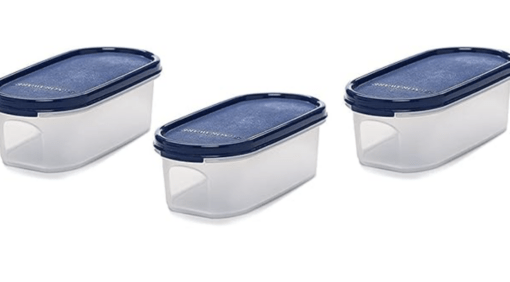 Signoraware 500ml Modular Storage Container with Lid | Food Grade Bpa-Free Plastic Jar Boxes | Freezer Microwave Safe Leak-Proof | Unbreakable Kitchen Organizers (Oval | Set 3 Maroon) - Image 2